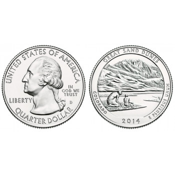 USA 2014 Quarter Great Sand Dunes D