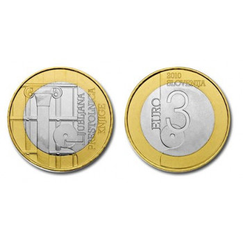 Slovenia 2010 3 euro World Book Capital