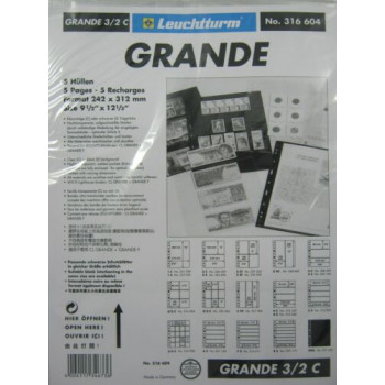 Leuchtturm coin sheets GRANDE 6 pockets 106x98 mm