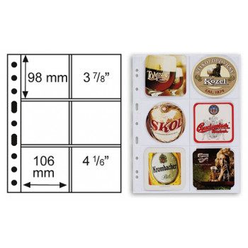Leuchtturm coin sheets GRANDE 6 pockets 106x98 mm