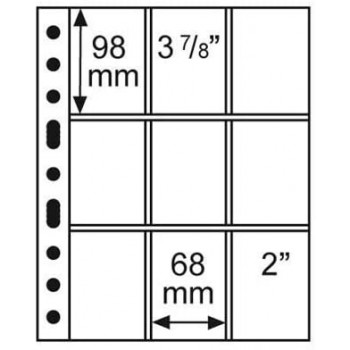 Leuchtturm coin sheets GRANDE 9 pockets 68x98 mm