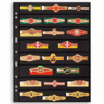 Leuchtturm plastic sheets GRANDE 8 pockets 33x216 mm black