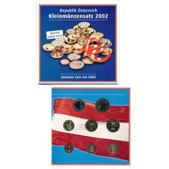 Austria 2002 Euro coin BU set