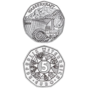 Austria 2003 5 euro Water power BU Austria 2003 5 euro Water power BU