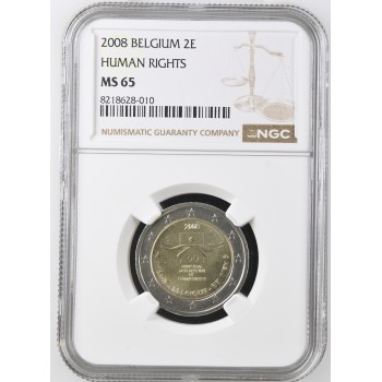 Belgium 2008 Human Rights NGC MS65