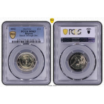 Belgium 2012 Queen Elisabeth Competition Mint Error graded PCGS MS63