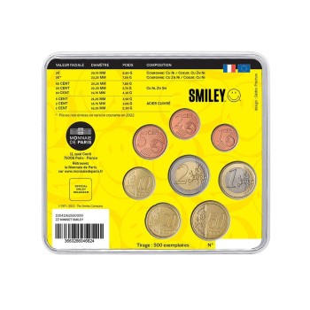 France 2022 euro coin BU set smiley