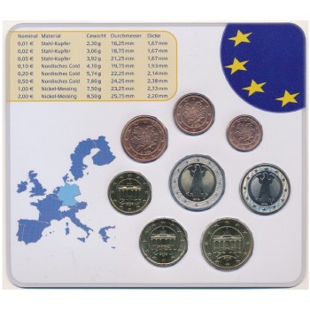 Germany 2002 Euro coin BU Set G