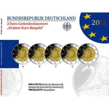 Germany 2012 Ten years of the Euro A D F G J Proof Germany 2012 Ten years of the Euro A D F G J Proof