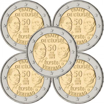 Germany 2013  A D F G J 50th anniversary of the signing of the Élysée Treaty