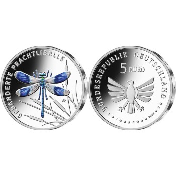 Germany 2023 5 euro Banded demoiselle - Dragonfly