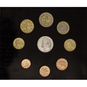 Greece 2009 Euro coin BU set with 10 euro silver coin Yannis Ritsos