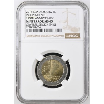 Luxembourg 2014 Grand-Duchy of Luxembourg Mint Error graded NGC MS65