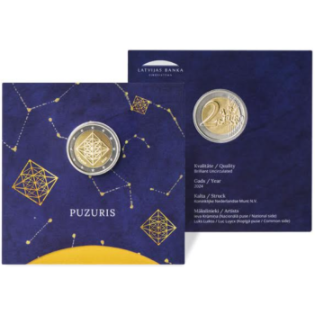 Latvia 2024 Puzuris BU coin card