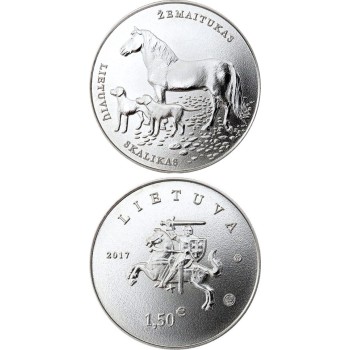 Lithuania 2017 1,5 euro Lithuanian Hound and Žemaitukas