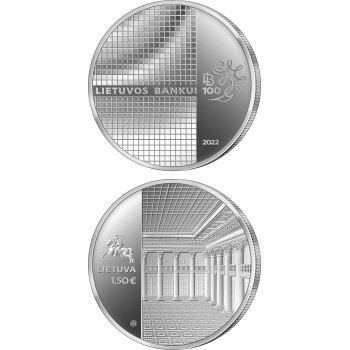 Lithuania 2022 1.5 euro 100th anniversary of the Bank of Lithuania