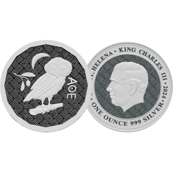 St. Helena 2024 Athenian Owl 1oz 999Ag