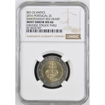 Portugal 2016 Olimpic team RIO Mint Error Graded NGC MS66