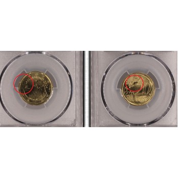 San Marino 2024 20 euro cent Mint Error Graded PCGS MS65