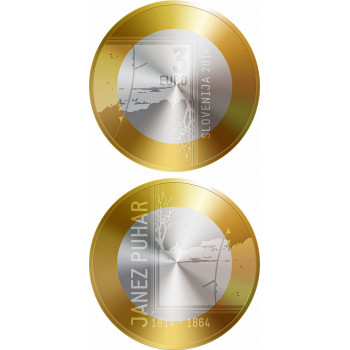 Slovenia 2014 3 euro 200th anniversary of the birth of Janez Puhar