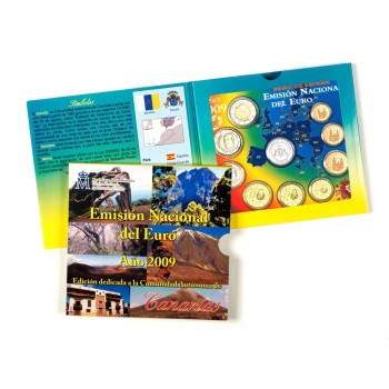 Spain 2009 Euro coins BU Set with silver medal Canarias