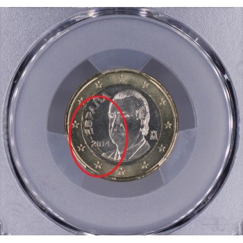 Spain 2024 1 euro Mint Error Graded PCGS MS66