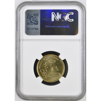 Spain 2024 50 euro cent Mint Error Graded NGC MS68