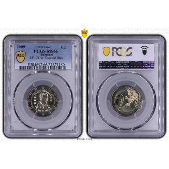 Belgium 2009 200th anniversary of Louis Braille’s birth Mint Error graded PCGS MS66