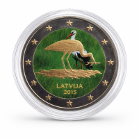 Latvia 2015 Black Stork COLORED Latvia 2015 Black Stork COLORED